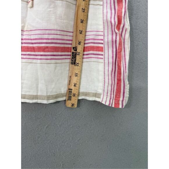 Ann Taylor Loft Womens Cream Red Striped Linen Blend Blouson Mini Dress Size XS - Picture 3 of 8